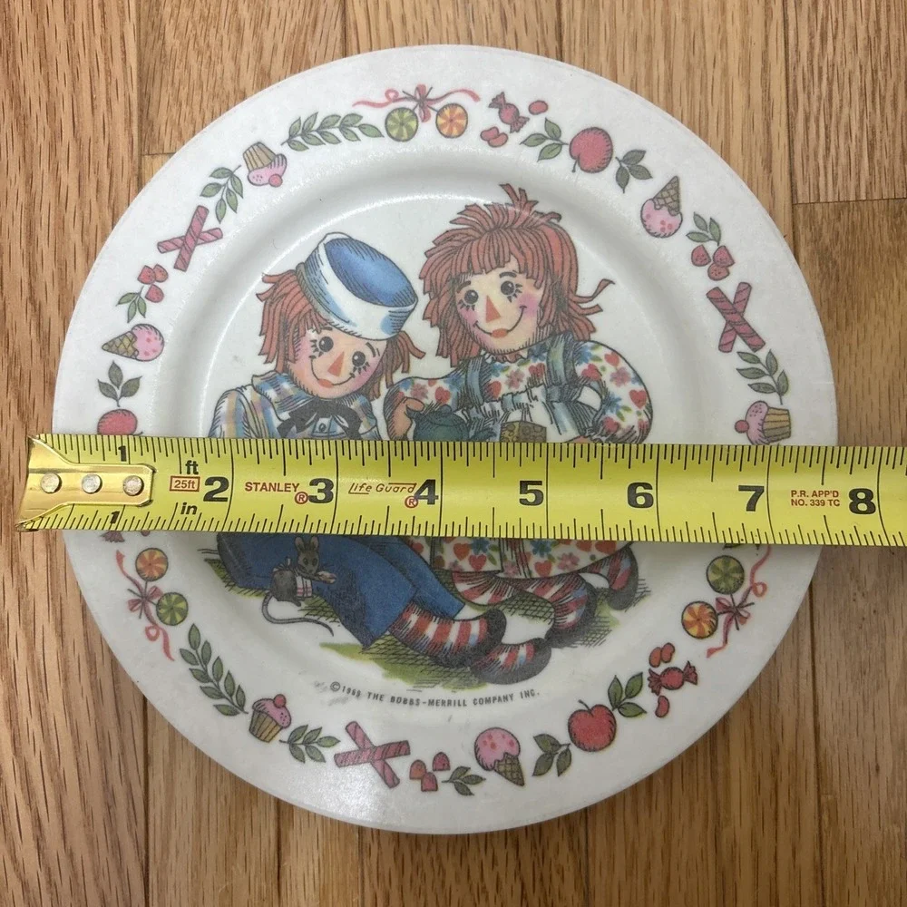 Vintage 1969 Oneida RAGGEDY ANN & ANDY Melamine‎ Ware Plate #3119 Bobbs-Merrill